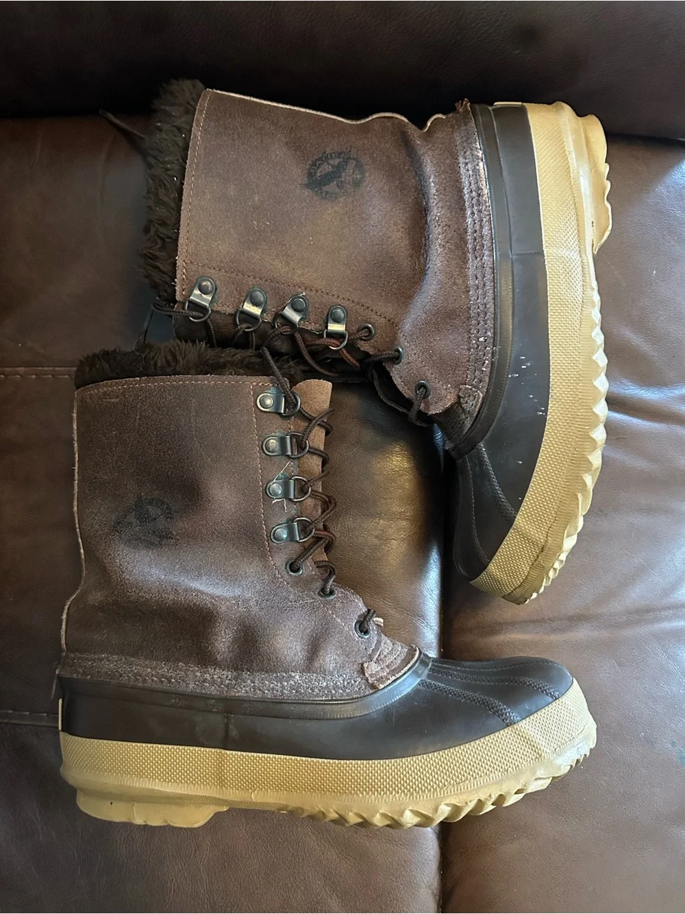 Eddie Bauer for sorel womans Brown Insulated Winter Rain Boots